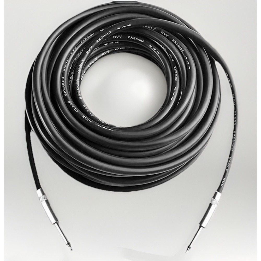 Speaker Microphone Cable Male Plugs 100ft with 1/4 inch Tip-Sleeve Connectors